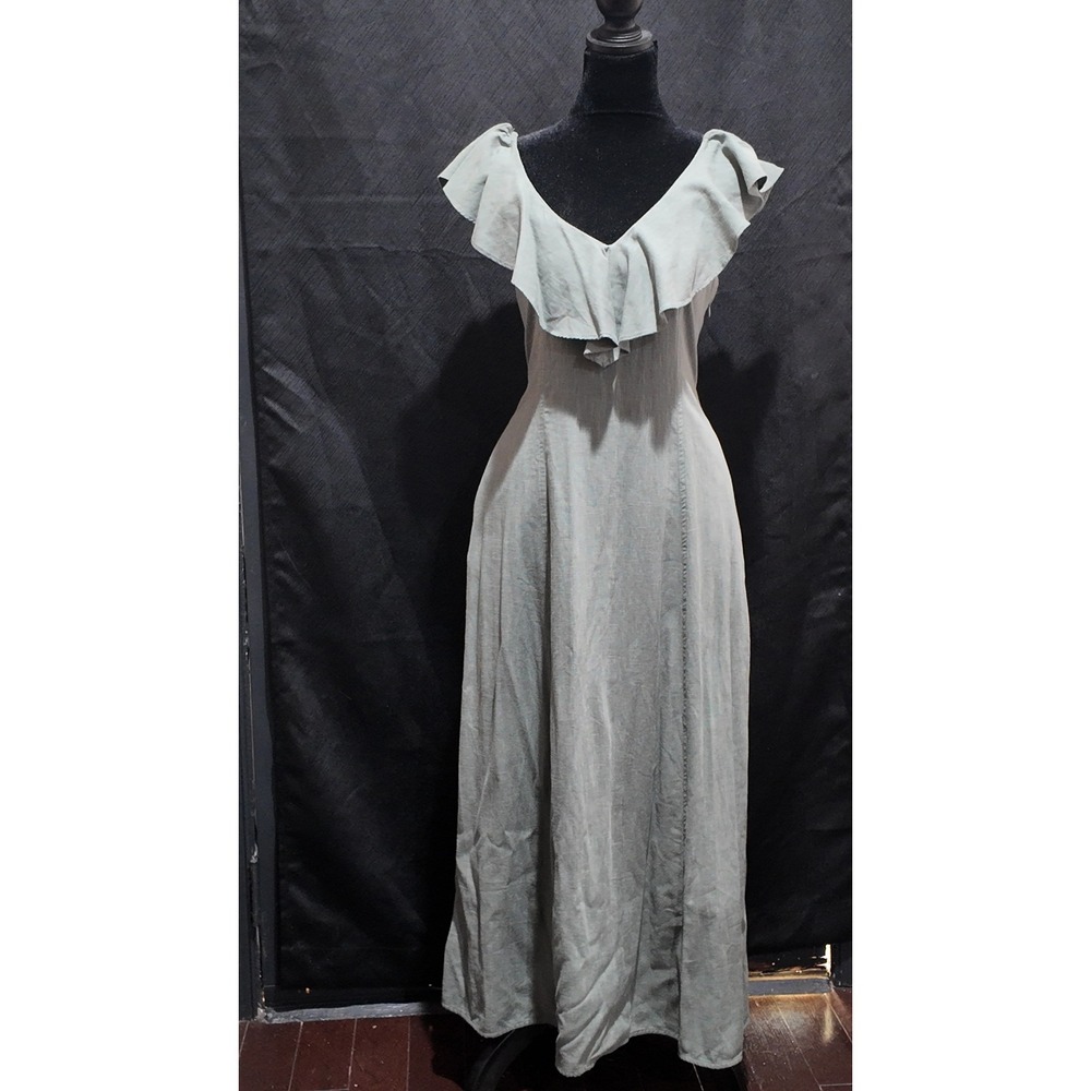 Universal Thread Womens Ruffle Sleeve Maxi Dress Green XS NWT L02064